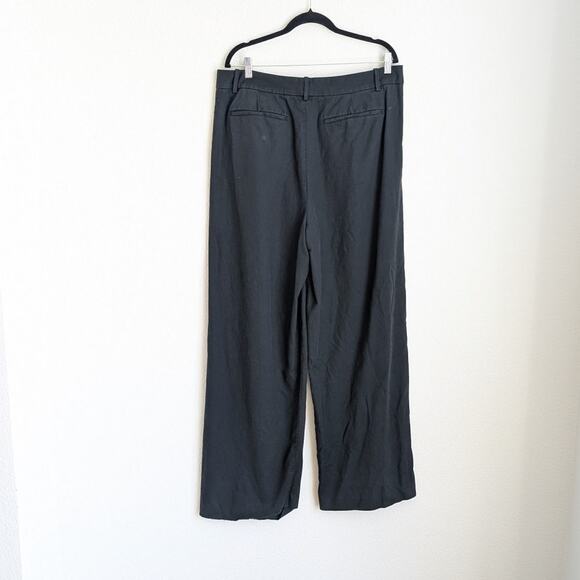 Madewell Black Slouchy Straight Mid-rise Pants in Drapey Twill, size 14 T - Picture 3 of 9